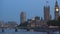 London Night View Westminster Bridge Parliament Palace Big Ben and Thames River