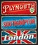 London, Plymouth, Southampton city travel plates
