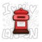 London post box vector. English london post cartoon illustration. Red Mail Box - England - London - Cartoon Icon with