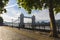 London - The promenade and Tower bridge in morning light