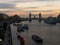 London`s cityscape at dusk: Tower Bridge, River Thames, etc.