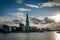 London\'s skyline at sunset