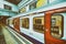 LONDON - SEPTEMBER 26, 2016: Train speeds up in city subway. The