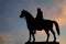 London - silhouette of statue of king George IV o