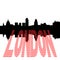 London Skyline with pound text