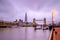 London skyline with Tower Bridge at twilight