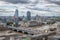 London skyline with a view the Thames looking down river to the Tate modern Parliament and the London eye