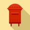 London street mailbox icon, flat style