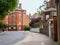 London suburban street with traditional brick architecture