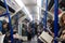 London Subway inside people metro interior people