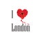 London symbol. I love London flower concept sign over whi