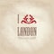 London symbol. I love London flower concept sign over whi