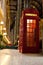 London symbol red phone box in illuminated street