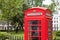 London symbol telephone box in residential area