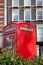 London symbol telephone box in residential area