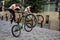 London teenagers showing their fat bikes moves on a summer day in Holborn