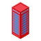 London telephone box icon isometric vector. England city