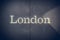 London text written on a blue background