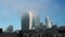 London timelapse of skyscrapers in City of London, a time lapse of mist moving showing the Walkie Ta