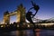 London Tower bridge just after the sunset