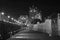 London - The Tower bridge and the moat of Tower at night