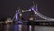 London tower bridge, twilight, sunset, ships, boats cruise on Thames River 4K