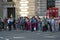 london, U.K., August 22, 2019 - asian group of tourists, visitors crossing the street in loondon