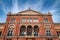 London, UK - 17 April 2022: The red brick building of the Victoria and Albert Museum, London., as seen from the .John Madejski