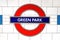 London, UK - 5th January 2023: The iconic London underground TFL roundel for Green Park, which sits in the Victoria, Jubilee and