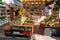 London, UK - 6 June 2023: A healthy eating market stall at Borough Market, Southwark. Prominent display of fruits and vegetables,