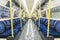 LONDON, UK - APRIL 07: Interior of empty Northern line underground train. April 07, 2013 in London.