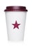 LONDON, UK - APRIL 15, 2019: Pret a Manger Coffee Paper Cup from the famous coffee shop chain with logo in the middle on white