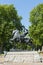 LONDON, UK - AUGUST 01: Horse and rider sculpture called Physical Energy in Kensington Gardens. The statue commemorates Sir Cecil