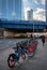 London, UK: Cycle hire at a docking station in Southwark Street in London