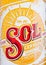 LONDON, UK - DECEMBER 15, 2016: Bottle of Sol Mexican Beer close up label. From the Cuauhtemoc Moctezuma Brewery, in Monterey, Mex