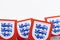LONDON, UK - December 2022: England football logo Three lions national emblem badge