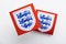 LONDON, UK - December 2022: England football logo Three lions national emblem badge