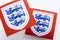 LONDON, UK - December 2022: England football logo Three lions national emblem badge