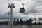 LONDON, UK  Emirates cable car crosses the Thames from Excel centre to the O2