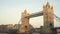 LONDON, UK. January 19, 2017. Copy space background of Tower Bridge. With birds.