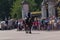 LONDON, UK : JULY, 2015 - The police clearing the area in front of the Buckingham Palace before the Changing of guards.