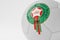 LONDON, UK - July 2023: Morocco national football team logo badge on a soccer ball. 3D Rendering
