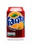 LONDON, UK - JUNE 9, 2017: Aluminum can of Fanta fruit twist soda drink on white.produced by the Coca-Cola Company.