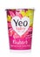 LONDON, UK - MARCH 05, 2019: YEO Valley Family Farm Proper Organic Bio Live Yogurt with rhubarb on white