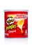 LONDON, UK - November 17, 2017: Pringles potato chips original in mini tube on white. Potato and wheat-based stackable snack chips