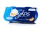 LONDON, UK - OCTOBER 20, 2018: Pack of Oykos luxury greek style creamy yogurt with fruit layer on white background. Peach. Product