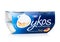 LONDON, UK - OCTOBER 20, 2018: Pack of Oykos luxury greek style creamy yogurt with fruit layer on white background. Peach. Product