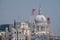 London UK. Panoramic vew of the iconic dome of St Paul`s Cathedral, the River Thames, cranes and buildings under construction