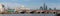 London, UK - Panoramic View of the River Thames, Blackfriars Bridge, Saint Paul`s Cathedral and London Skyscrapers