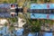 LONDON, UK: Reflections in Little Venice with colorful barges along canals